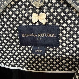 Banana Republic Black and White Patterned Suit Coat